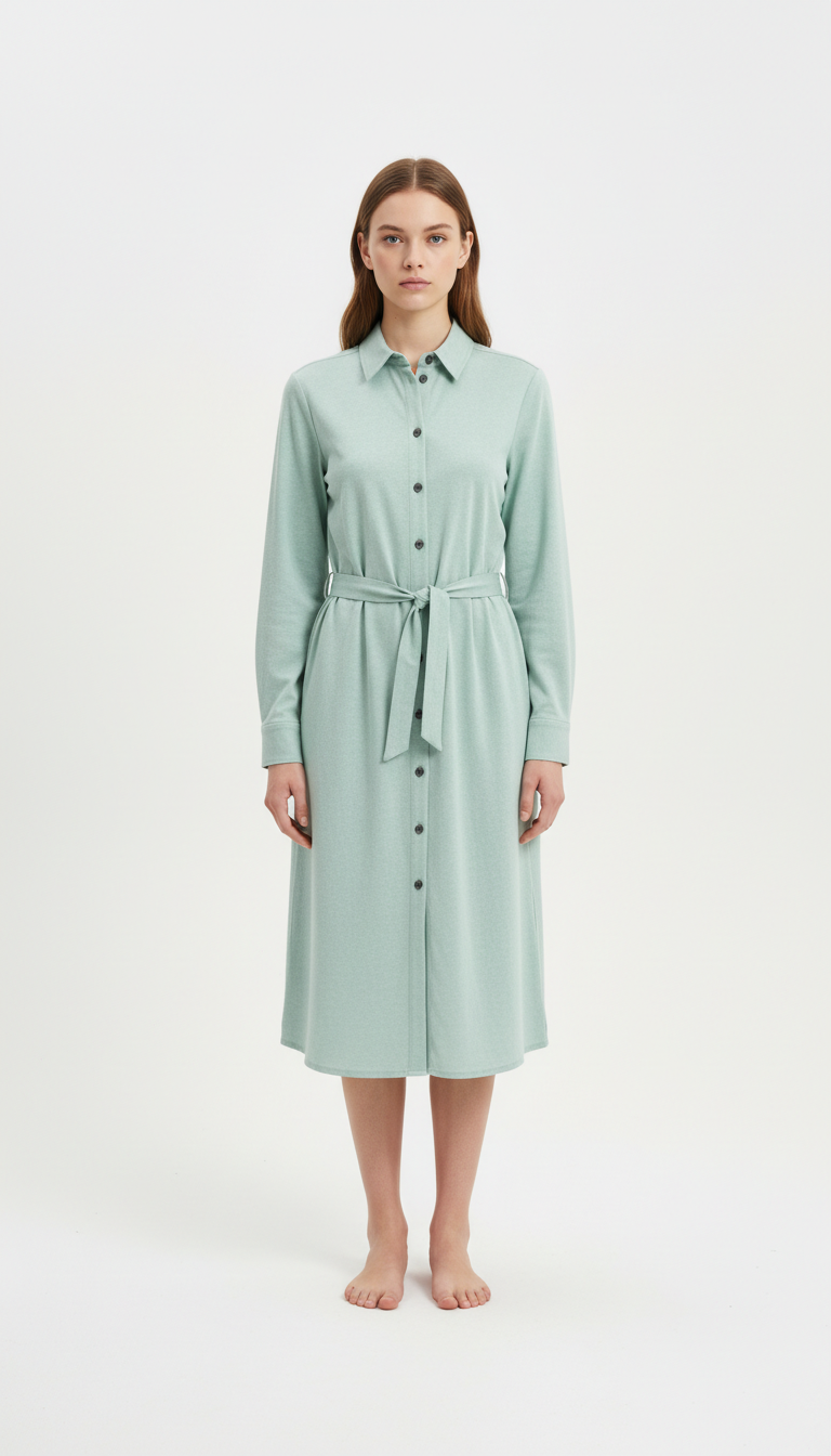 robe-chemise jade glacé coton mélangé