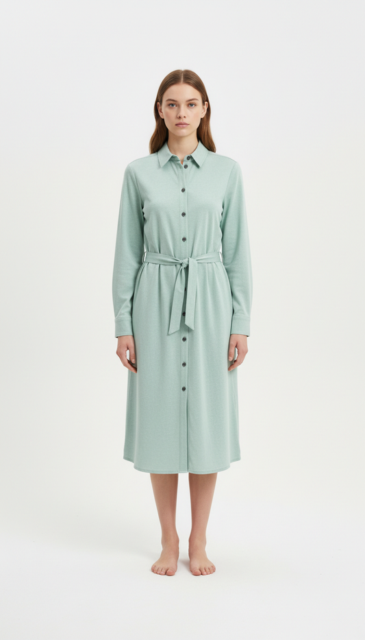 robe-chemise jade glacé coton mélangé